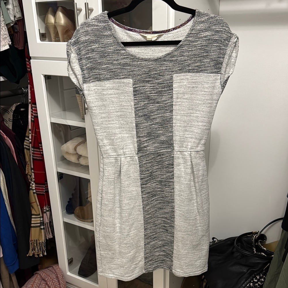 Anthropology Gray and White Women's Dress - Picture 2 of 4